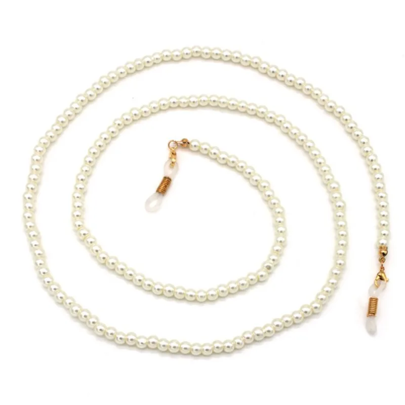 Женские ручной работы с жемчужными бусинами очки солнцезащитные цепочка для