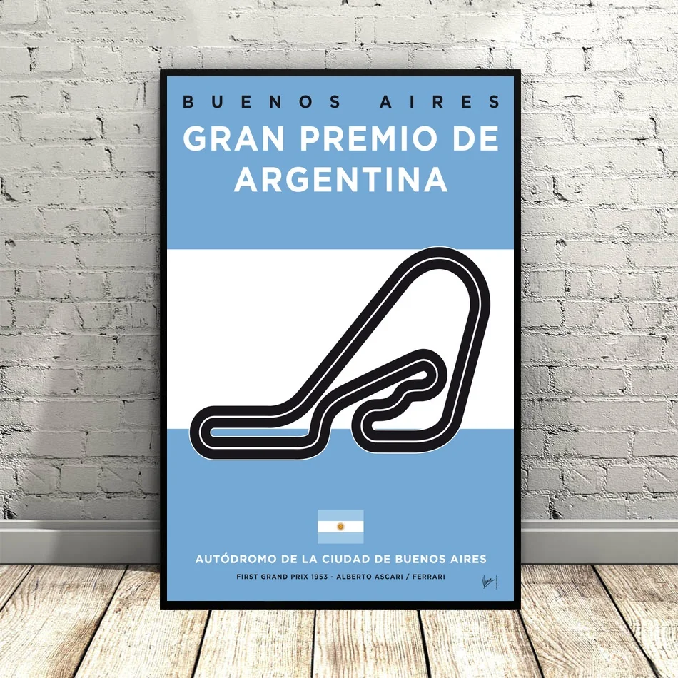 Первый GRAND PRIX мой F1 беговую дорожку художественный плакат на холсте Wall Art Для