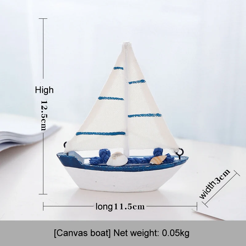 canvas Морской мореходный стиль, персональный парусник, декор для комнаты, фигурки, миниатюры, Средиземноморский стиль, корабль, дерево, сказочный сад, вечерние, для дома - Цвет: canvas