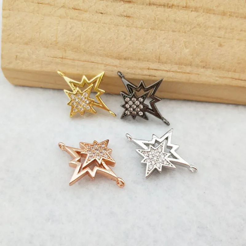 

10 Pieces CZ zircon Micro Pave Connector Double Bails Beads Charm for DIY Bracelet necklace Jewelry Finding CT427