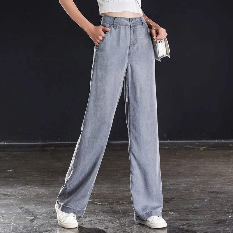 Прямые женские джинсы Shangege с высокой талией повседневные свободные брюки из
