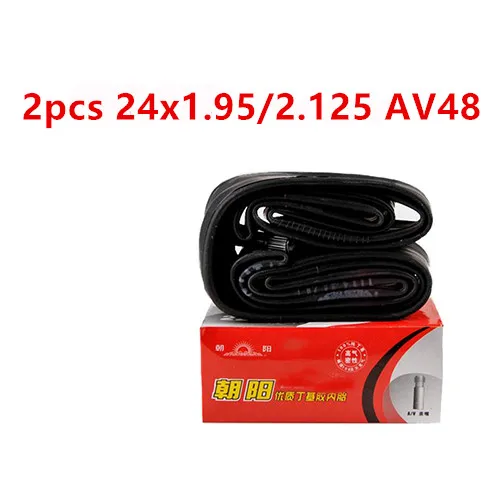 2pcs24x1.952.125AV48 2 шт., велосипедные внутренние Трубчатые шины, дорога MTB, трубчатая трубка для велосипедных шин 16/20/22/24/26/28x1,5/1,75/1,95/13/8/2,125 - Цвет: 2pcs24x1.952.125AV48