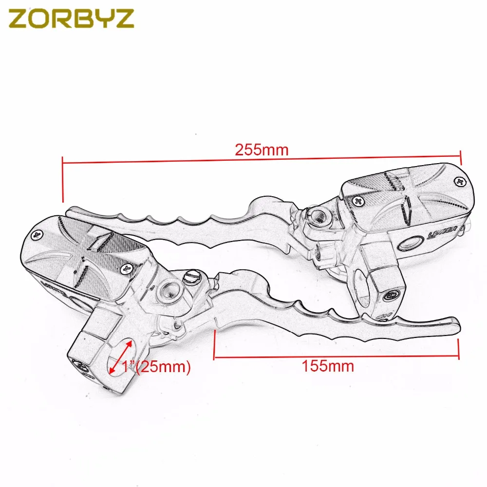 ZORBYZ 1 дюйм 25 мм хромированный крестовой рычаг управления на руль резервуар