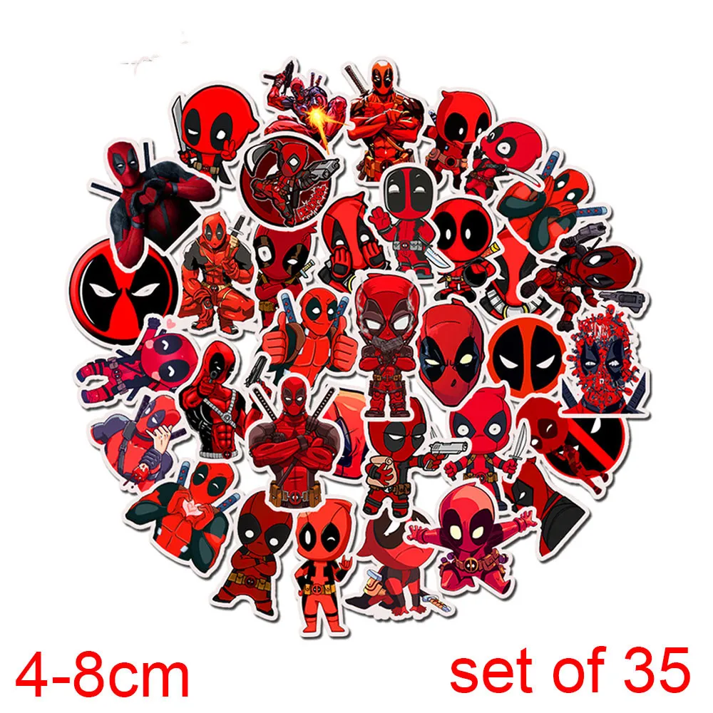 35 шт. серия Marvel Deadpool водонепроницаемые наклейки набор игрушек дорожный Пастер