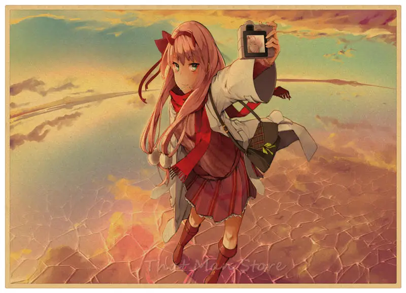Милый в FranXX HIRO ZERO TWO ICHIGO GORO стикер Плакат из крафт-бумаги японского аниме плакат ретро плакат 30*21 см - Цвет: Многоцветный