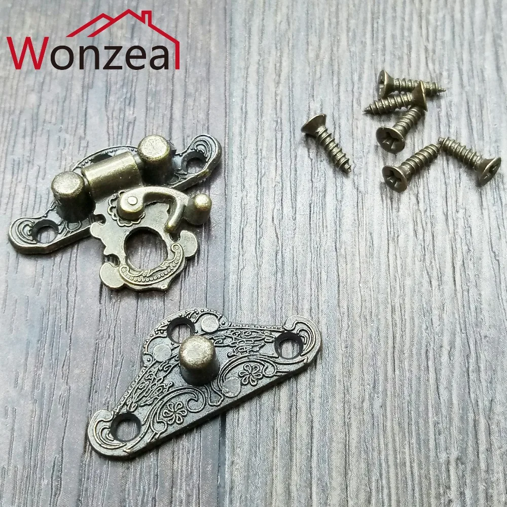 3 шт. Wonzeal 28* мм 23 мм Малый замок для деревянных ящиков под старину защелки ловит запоры деревянные пряжки Jewelry деревянная коробка подарочная коробка Пряжка