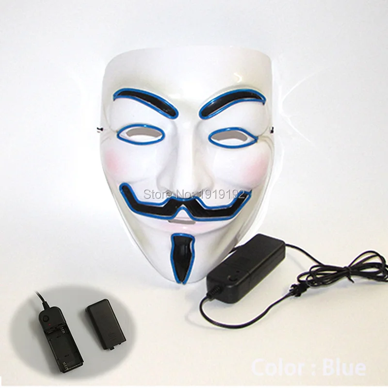Фильм Вендетта el wire Masks костюм с маской анонимированная маска для светящиеся вечерние карнавальные маски для танцев от DC-3V водителя