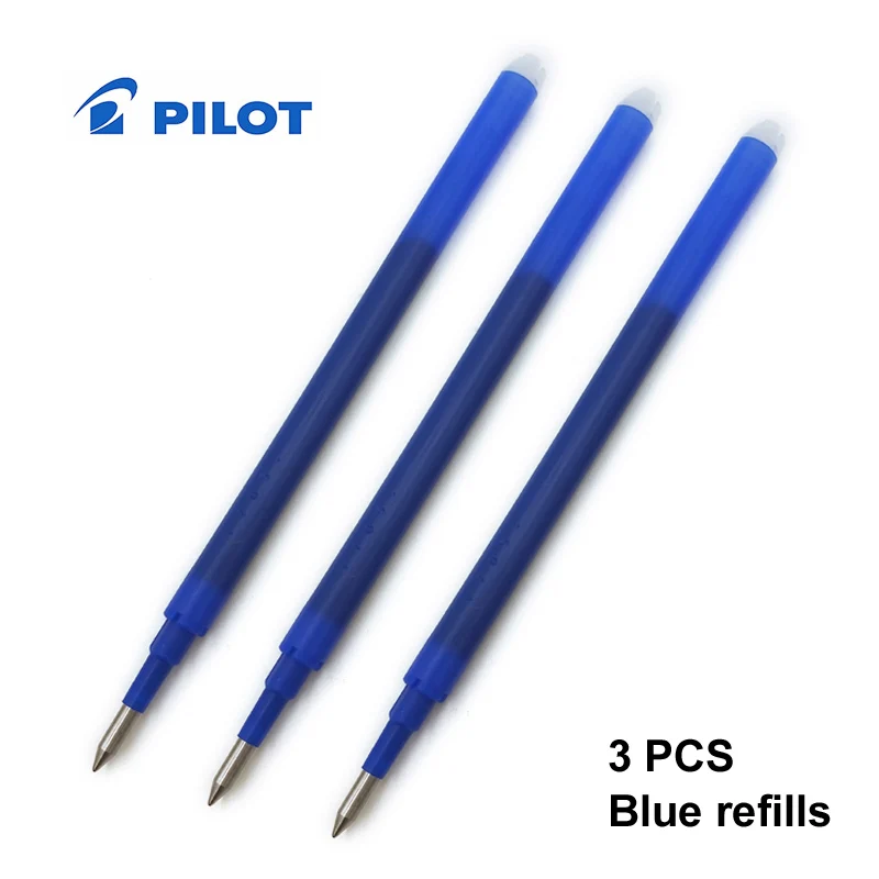 3 PCS blue refills Бренд Pilot FriXion LFB-20EF стираемые гелевые ручки тонкий кончик 0,5 мм черные/синие/красные чернила - Цвет: 3 PCS blue refills