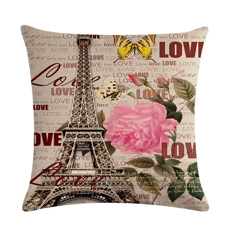 Декоративная подушка RUNYLOVE с изображением французской Парижской Эйфелевой башни