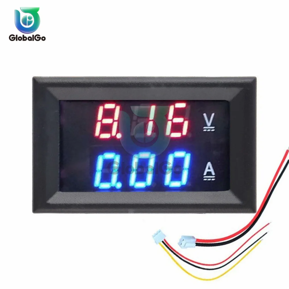 Red Blue DC 100 в 10A мини 0,28 дюйма светодиодный цифровой вольтметр постоянного тока Амперметр Ампер Вольт сила тока в амперах метр тестер Амперметр автомобиль открытый Крытый - Цвет: Red Blue