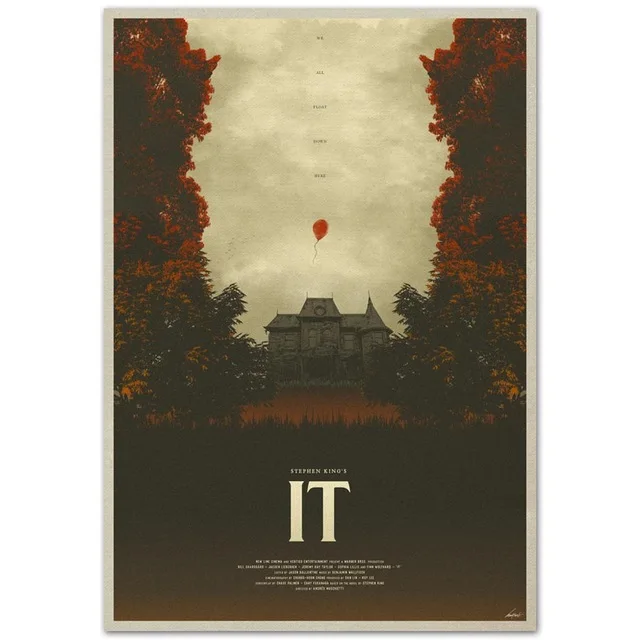 IT Movie Stephen King Horror 2017 US Flim Шелковый плакат настенная живопись 24x36inch|Рисование и