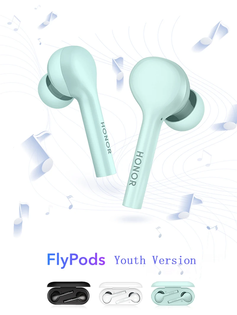 Huawei Honor Flypods Молодежные беспроводные наушники-вкладыши Bluetooth 4,2 бинауральное Стерео шумоподавление с микрофоном для IOS Android