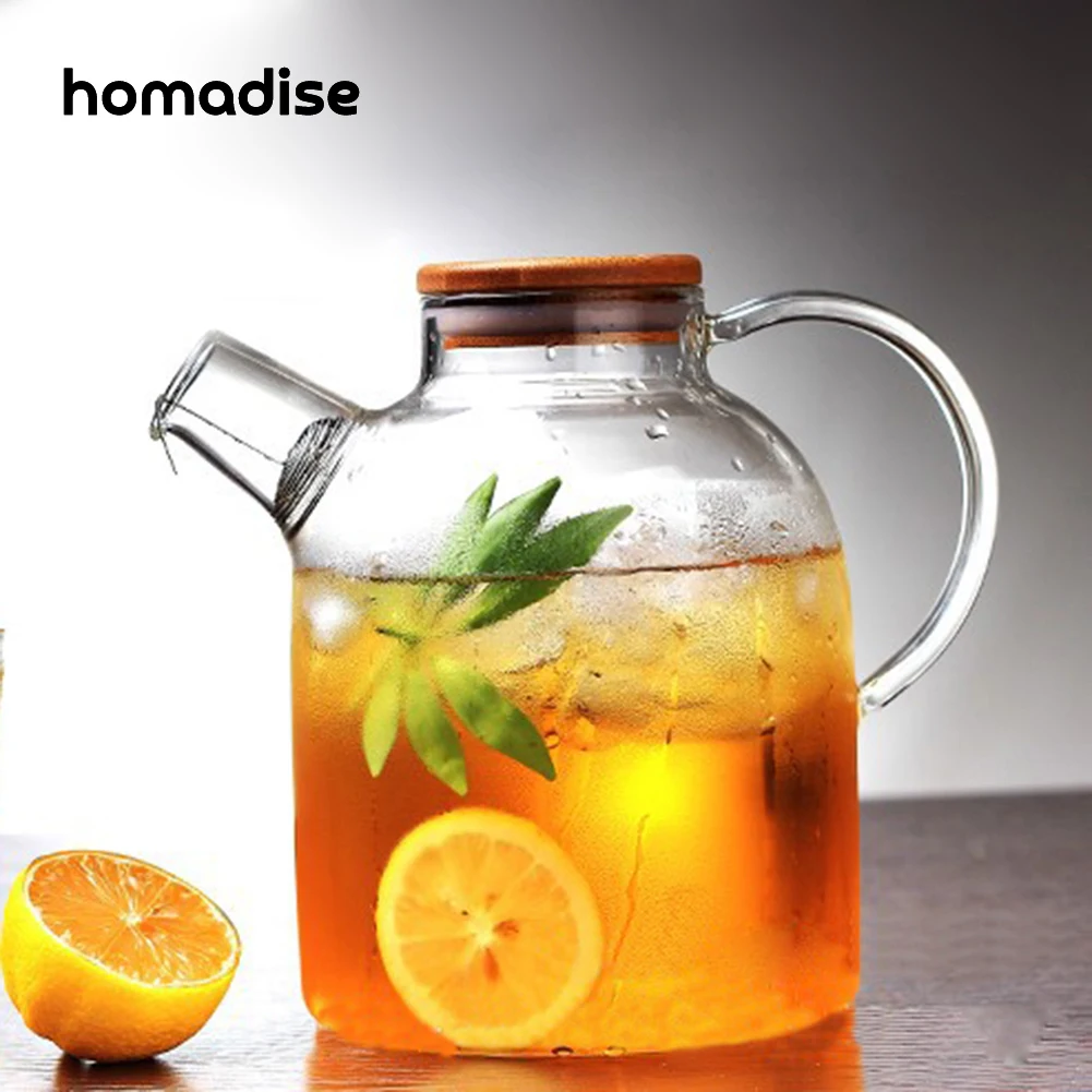 Стеклянный чайник Homadise большой емкости термостойкий кувшин для воды ручная