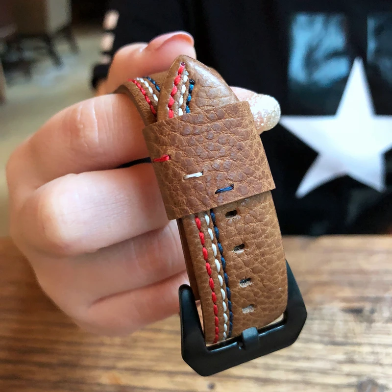Ремешок кожаный для Apple Watch Band 38 мм 42 браслет из натуральной кожи iWatch 40 44 Series 1 2 3 4