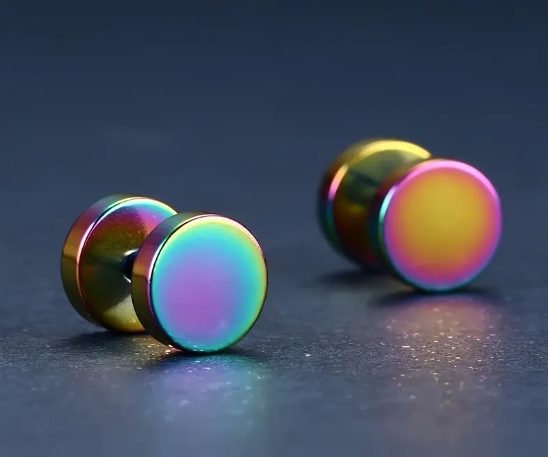 Эксклюзивные серьги Vnox в виде гантелей из нержавеющей стали ювелирные изделия 5