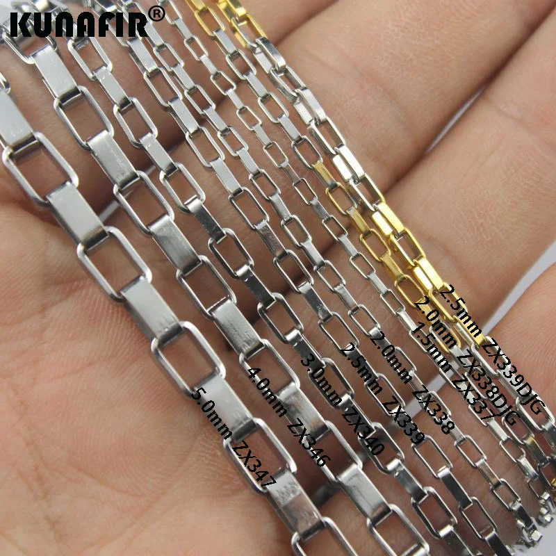 

100 meters 2.0mm long box chain stainless steel necklace fine lady's fashion Jewelry chains ZX338