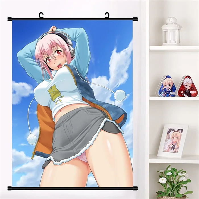 O Японское аниме SUPERSONICO Super Sonico сексуальный косплей настенный свиток Фреска плакат Настенные подвесные плакаты Otaku коллекция домашнего декора подарок - Цвет: O