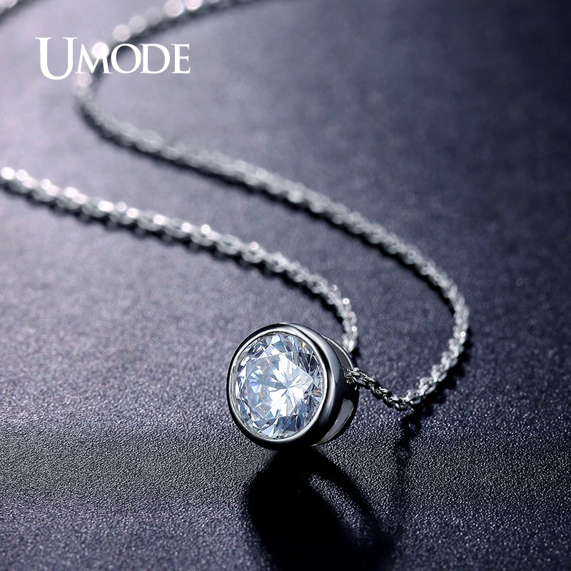 Женские ожерелья и подвески UMODE модные белого золота с 1ct AAA + CZ подарки AUN0034 |