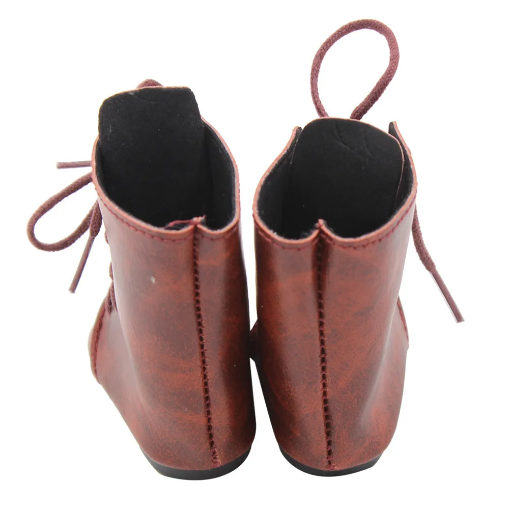 

1Pair Hot Sale Fashion PU Leather High Boots For 18" 45CM Girls Dolls 7CM Doll Shoes