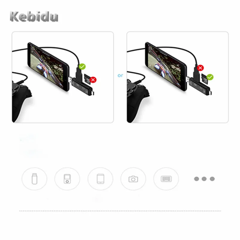 5-в-1 OTG кардридер Kebidu Type-C высокоскоростной USB 2 0 считыватель TF-карт адаптер