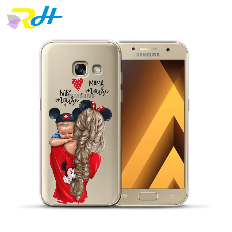 Soft TPU Cover for Samsung Galaxy A7 2018 Coque Etui Baby Mom Girl A10 20 30 40 50 70 A6 A8 Plus Case | Мобильные телефоны и