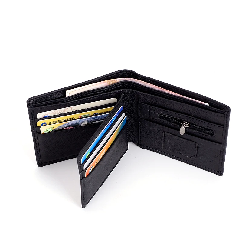 Мужской короткий кошелек из натуральной кожи с RFID защитой|brand purse|business pursesfashion brand - Фото №1