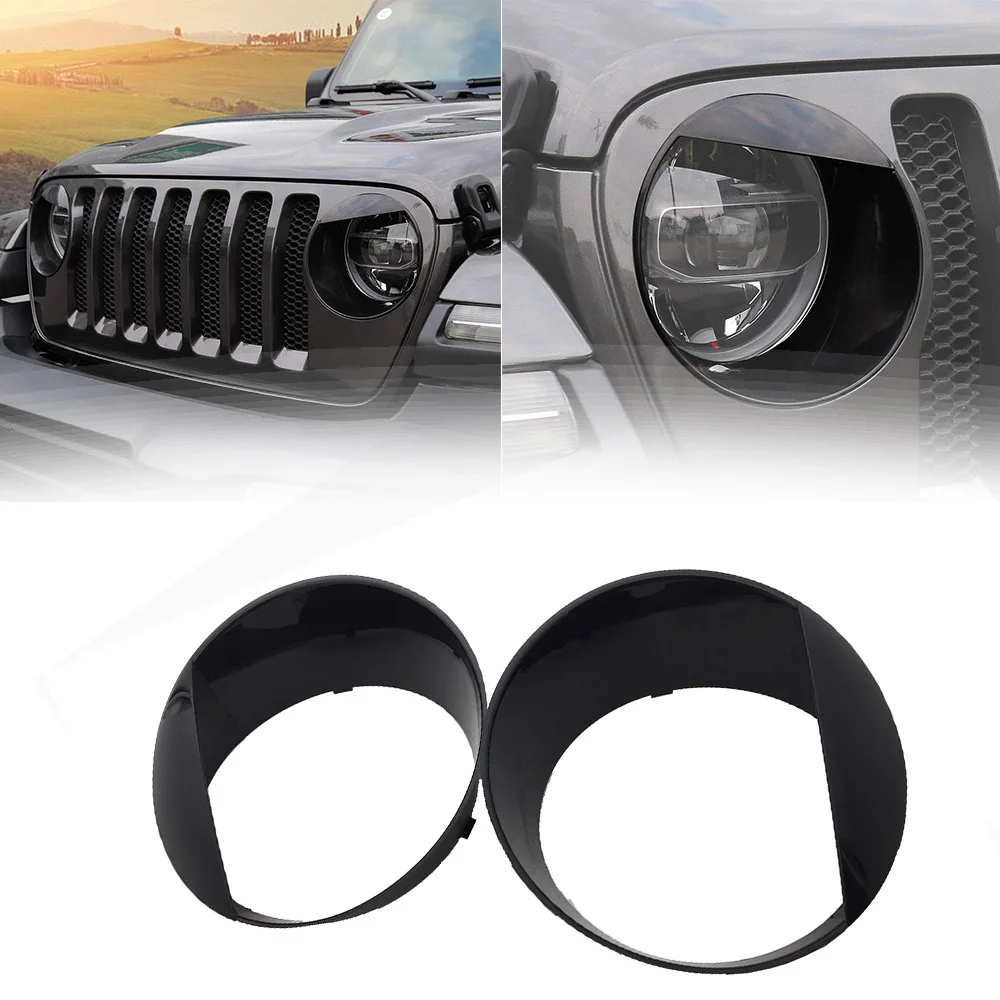 1 пара Автомобильные фары переднего света Чехлы Angry Eyes для Jeep Wrangler Sport JL