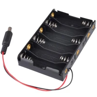 15pcslot masterfire 6 x aa abs plastic batteries storage box case cover battery holder with dc2 1 power jack for arduino