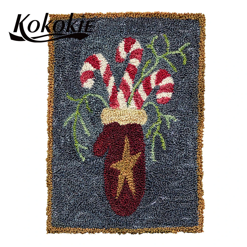 Christmas tapestry kits diy tapijt latch hook rug canvas printing vloerklee foamiran for needlework carpet embroidery kit