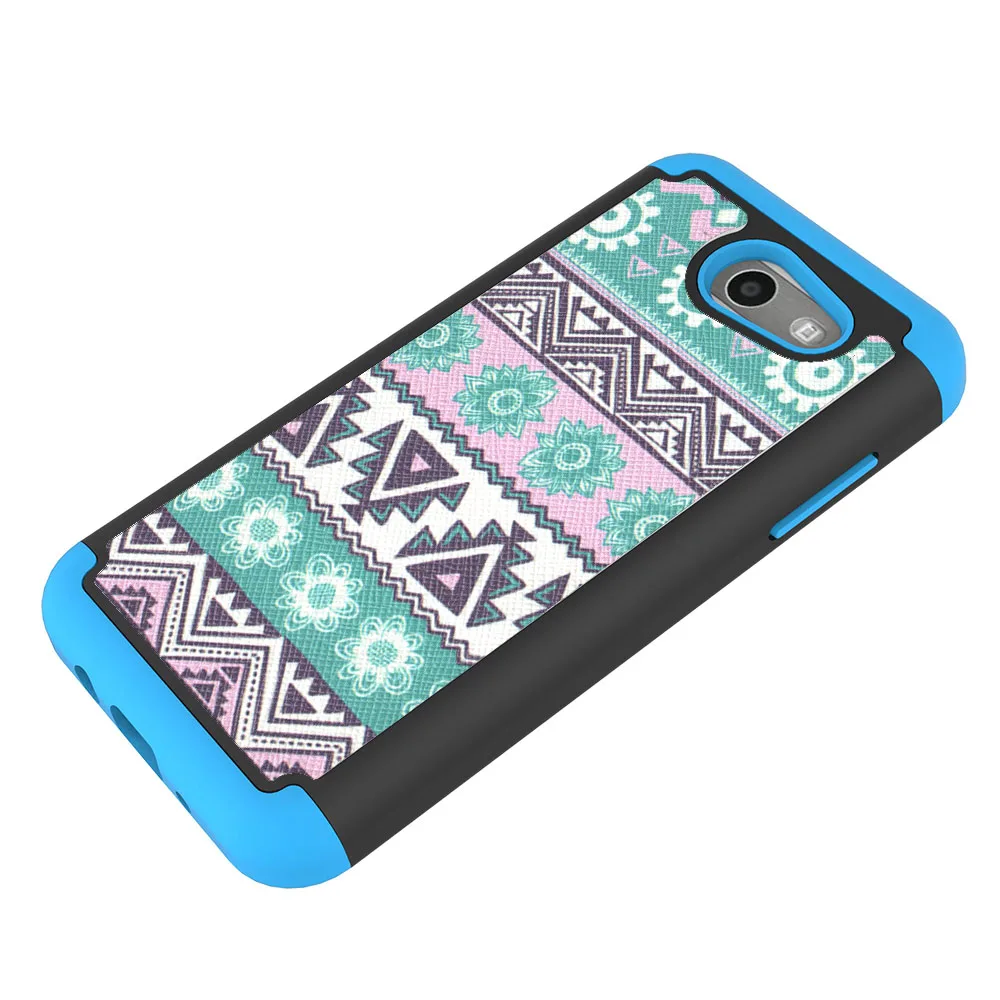 Двухслойный Племенной армированный чехол противоударный жесткий для Samsung Galaxy J3
