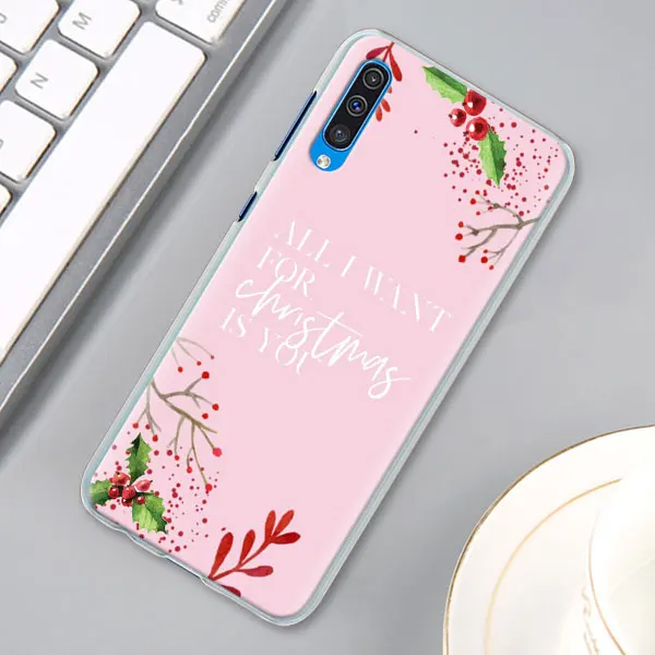 10 Счастливый новогоднее; рождественское Снежинка чехол КРЫШКА ДЛЯ samsung Galaxy A30 A40 A50 A70 A6 A8 плюс A7 A9 M30 чехол для телефона Coque - Цвет: 10