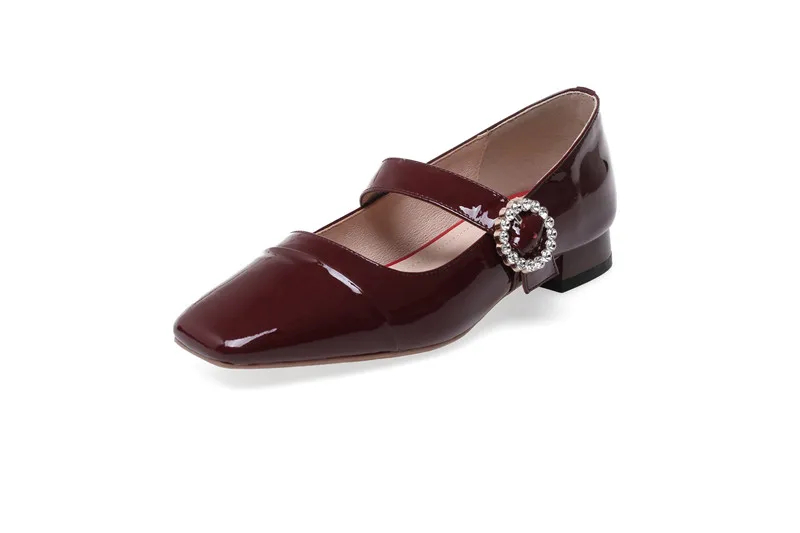 Женские туфли на высоком каблуке YMECHIC 2019 Туфли Мэри Джейн с кристаллами и пряжкой