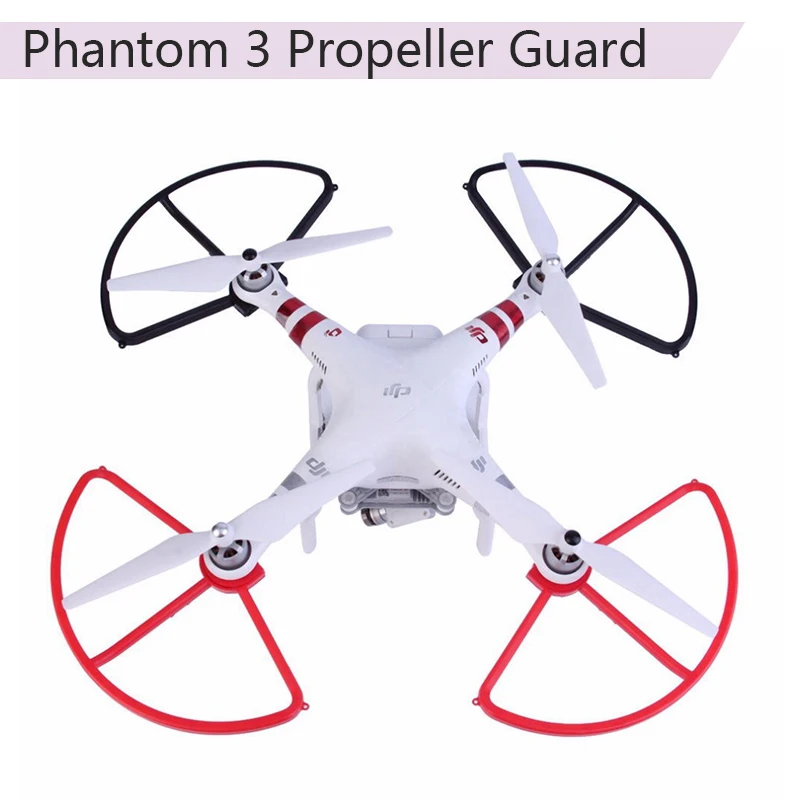 4 pieces Quick Release Propeller Guard for DJI Phantom 3 3A 3P 3S SE Phantom 2 Drone Blade Bumper Props Protector Red and Black