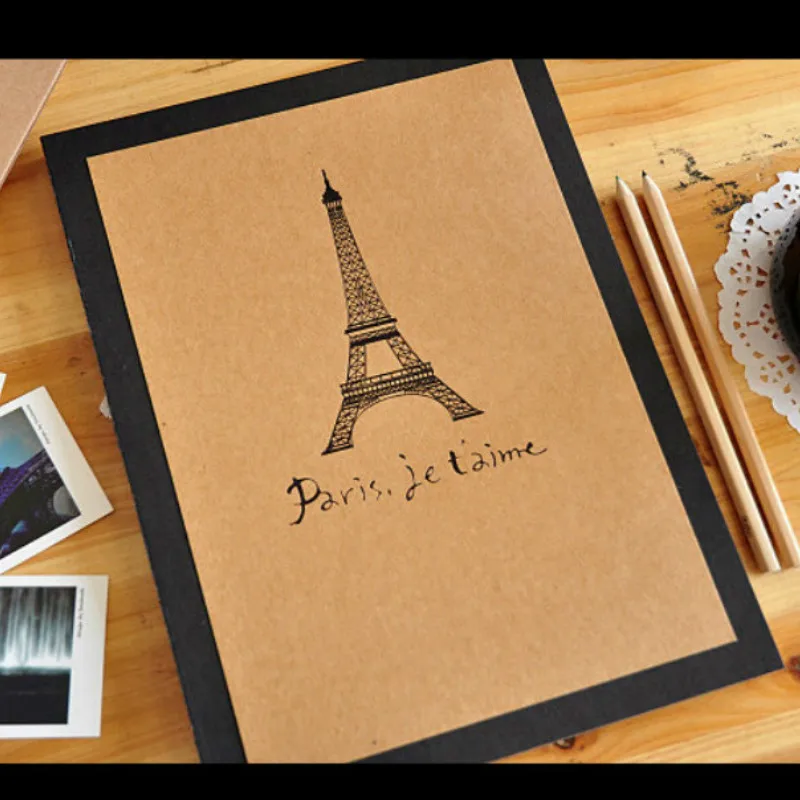 Большой альбом из воловьей кожи A4 в стиле ретро ручной работы фотоальбом для