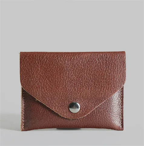 litchi Brown 02 LEACOOL, натуральная воловья кожа, портмоне для мужчин, Бизнес Стиль, тонкая кожа, мини кошелек для монет, маленький кошелек для ключей, нулевой кошелек, защелкивающиеся сумки для гарнитур - Цвет: litchi Brown 02