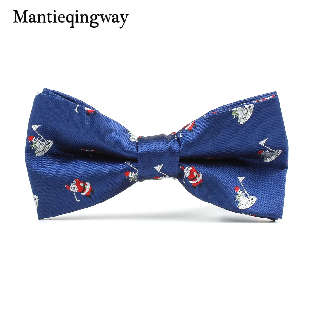 Бренд mantieqingway, мужской галстук-бабочка, мужской галстук-бабочка из полиэстера, для свадьбы, для жениха, тонкий Рождественский галстук-бабочка, Санта Клаус, лось, галстук-бабочка