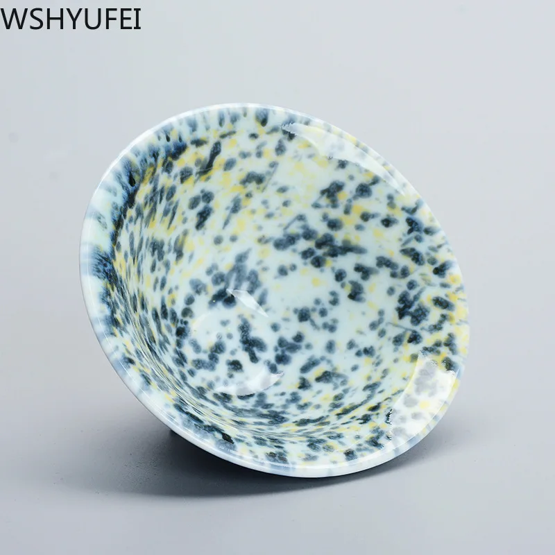 1 Набор 65 мл Цветная глазурь Керамическая Сине белая фарфоровая чашка кунг фу чай