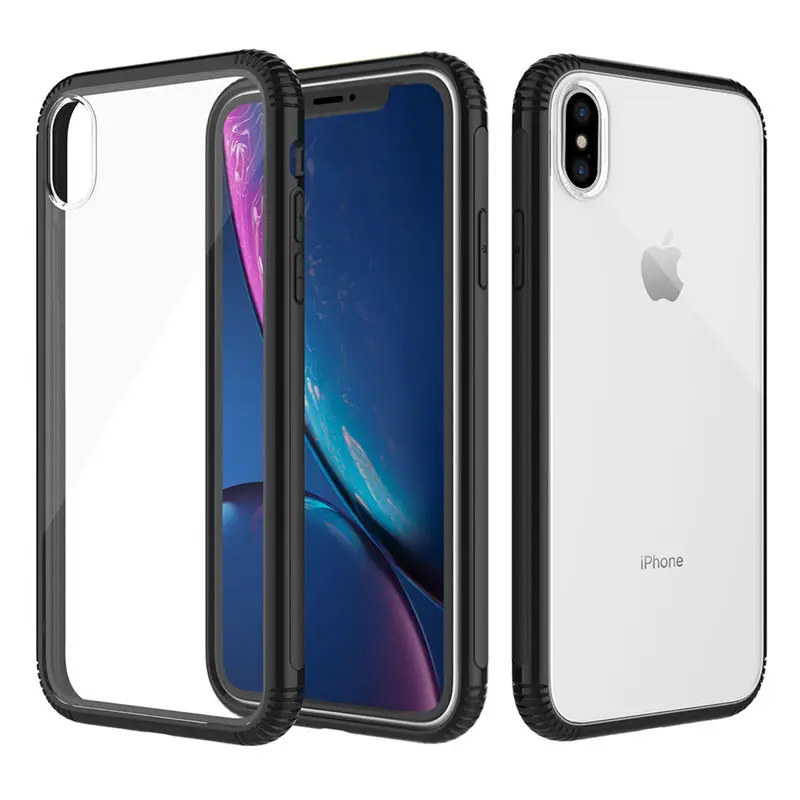 TURATA Colorful Frame Case For iPhone X XS/XS Max Soft TPU Ultra Thin Mixed Silicon Hard PC Transparent for XS |