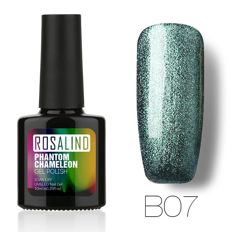 B07 ROSALIND стойкий 3D красочный фантомный лак для ногтей УФ Гель-лак для ногтей Блестящий эмаль для ногтей Блестящий Блеск Гель - Цвет: B07