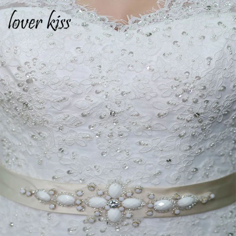 Lover Kiss элегантный v-образный вырез Кружевной Белый/слоновой кости Половина рукава