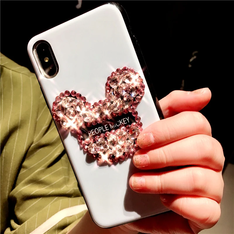 Чехол FlyTo для IPhone 7 8 Plus чехол с Микки и стразами телефона 6 6S X|Бамперы| |