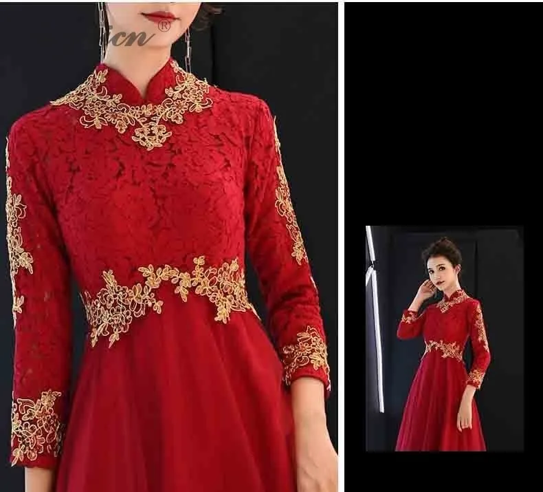 Для беременных женщин Cheongsam невесты Qipao корейский красный длинный живот вечернее платье восточные стильные свадебные платья традиционное платье