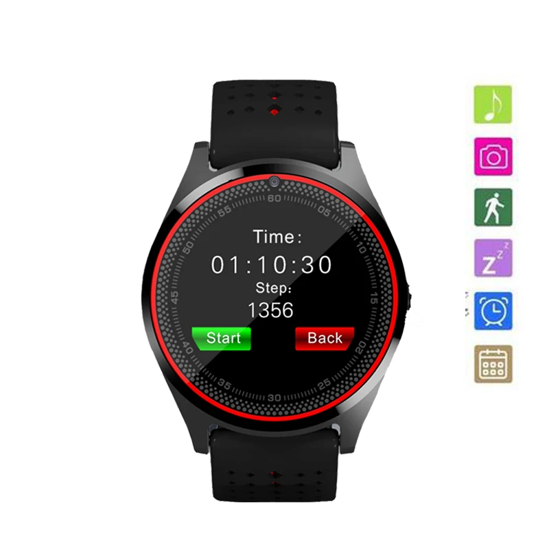 V10 Smart Watches Round Screen Fitness Activity Tracker Sleep Monitor Pedometer Calories Track Support SIM Card remote camera |