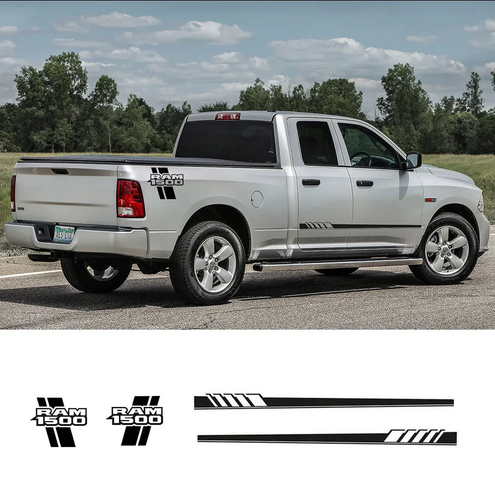 4шт наборы Наклейка боковые полосы графика "L" стрелка для DODGE ram 1500