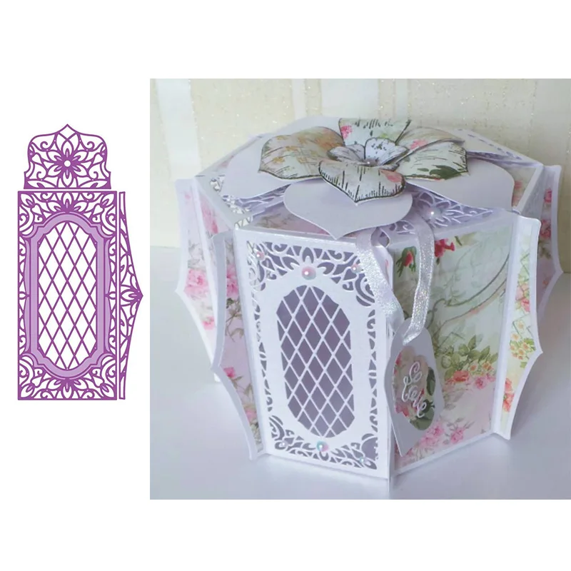 Picture 2 3D элементы подарочной коробки и некоторые отдельные части металлические режущие штампы для скрапбукинга и открыток «сделай сам» для изготовления декоративных поделок Новинка - Цвет: Picture 2