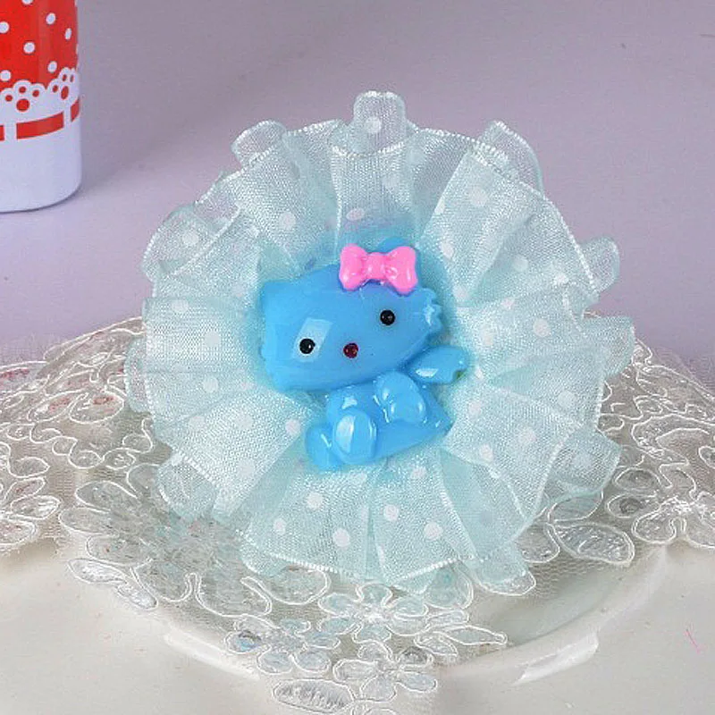 Тюль шифон цветок 2 шт Мода мой милый мультфильм маленький кот голова питомца