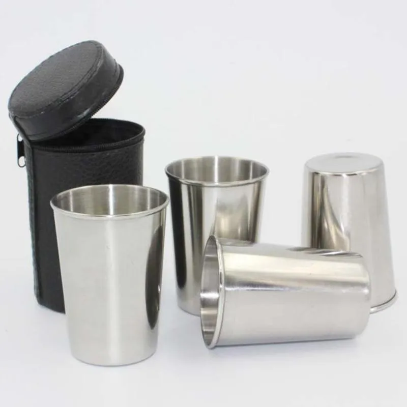 4 шт./компл. дорожная кружка Нержавеющая сталь Кемпинг Кружка пивной бокал вина