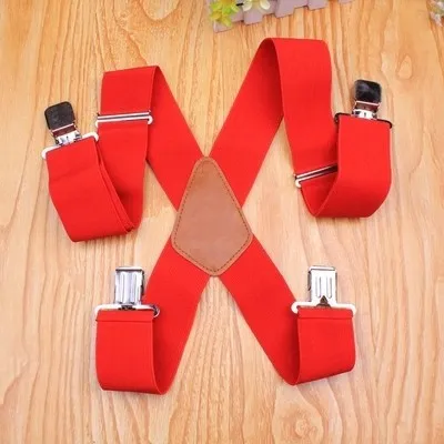 Мужские широкие регулируемые подтяжки черные белые красные однотонные цветные 50