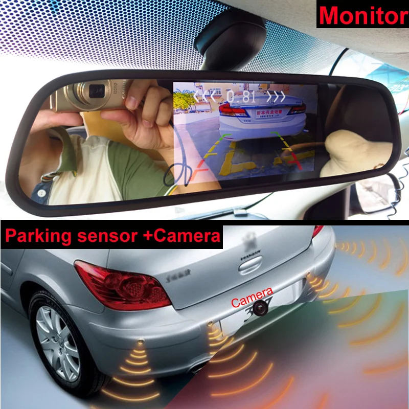 Автоаксессуары 3 в 1 датчик парковки 4 дюйма TFT LCD монитор + камера заднего вида