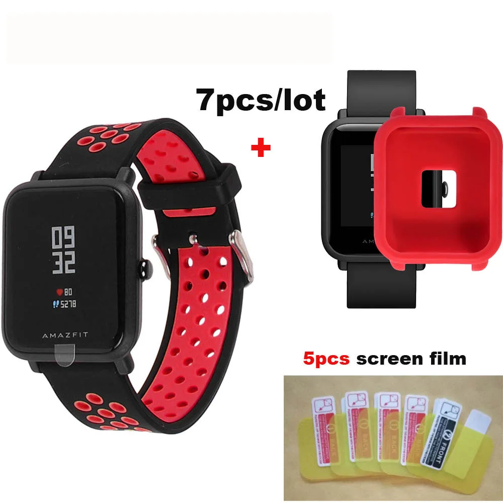 7/лот для Xiaomi Huami Amazfit Bip Bit Lite ремешок часов 20 мм наручный браслет защита экрана